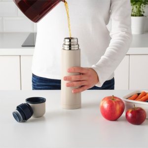 فلاسک استیل نیم لیتری ایکیا رنگ کرم مدل HÄLSA